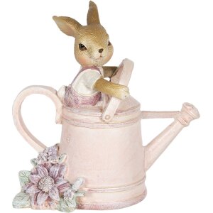 Décoration Lapin 10x6x11 cm rose 6PR3304