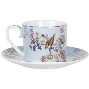 Tasse à café avec soucoupe 11x8x7 - Ø 16x2 cm - 0.22L multicolore 6CE1172