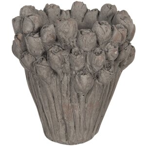 Pot de fleurs Ø 23x25 cm gris 6TE0357