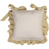 Clayre & Eef LEL25 Taie doreiller Coussin dassise 40x40 cm Beige Jaune Coton Citron