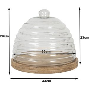 Cloche en verre Ø 32x28 cm transparent 6GL2868