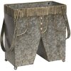 Porte-plantes pantalon (2 pièces) 28x15x30-50 - 23x12x24-43 cm gris 6Y4184