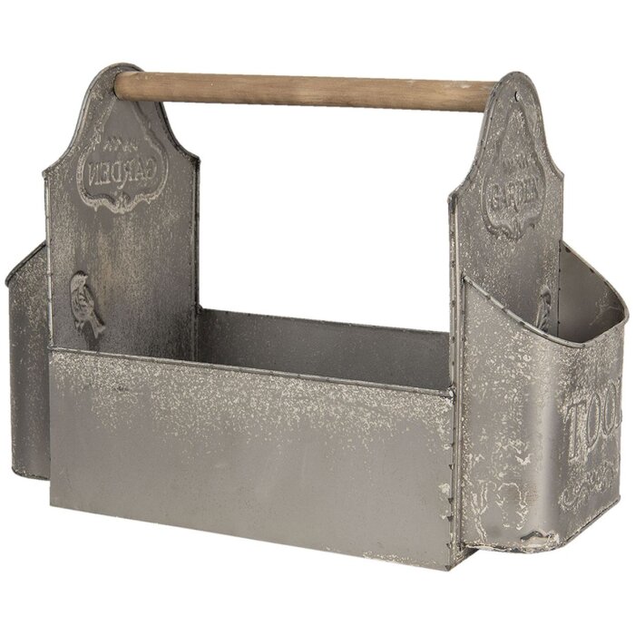 Décoration Jardin Caisse à outils 50x26x23 cm gris 6Y3924