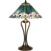 LumiLamp 5LL-5391 Lampe de table Tiffany Ø 48x73 cm Vert Rose Verre Triangle