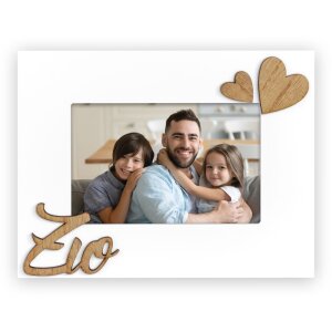 Cadre photo en bois Zio 10x15 cm blanc