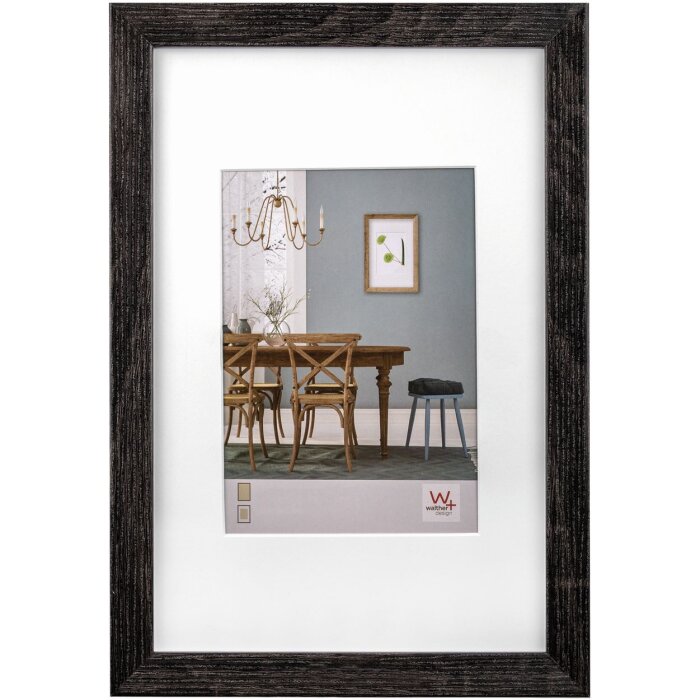 Fiorito cadre en bois 30x45 cm gris foncé