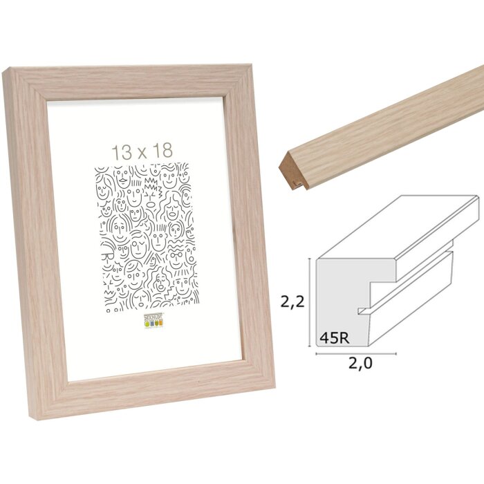 Cadre en bois S45RJ1AR chêne clair Verre antireflet