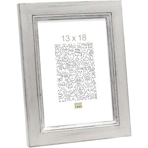 Cadre en bois S42L argent 10x15 cm verre premium