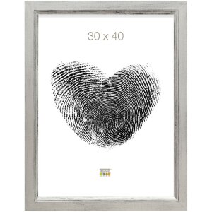 Cadre en bois S42L argent 30x40 cm verre premium