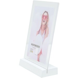 Porte-photos en bois S58RV blanc 15x20 cm