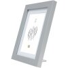 Cadre en bois S66KD1 argent 20x20 cm avec passe-partout