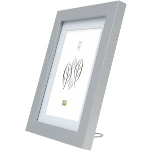 Cadre en bois S66KD1 argent 30x30 cm avec passe-partout