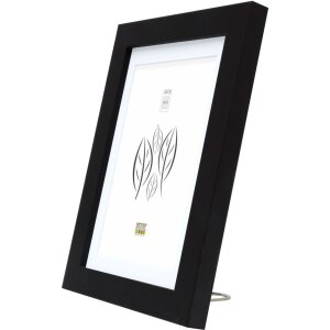 Cadre en bois S66KF2 noir 30x30 cm avec passe-partout