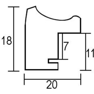 Effect cadre en bois profil 2070 verre normal 10x10 cm or