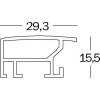 Walther cadre aluminium ALULINE 20x30 cm argent avec passe-partout 13x18 cm