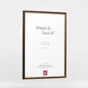 Cadre en bois Effect Profil 23 brun noisette 14,8x21 cm verre antireflet