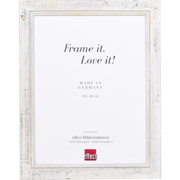 Effect Cadre photo en bois massif 2240 blanc 14,8x21 cm verre normal