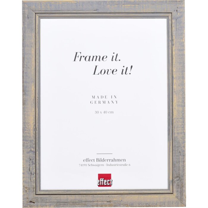 Effect Cadre photo en bois massif 2240 gris 14,8x21 cm verre normal