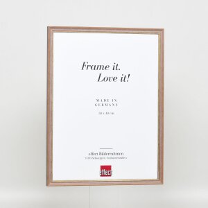 Cadre Effect en bois massif Profil 25 brun noisette 15x20 cm verre antireflet