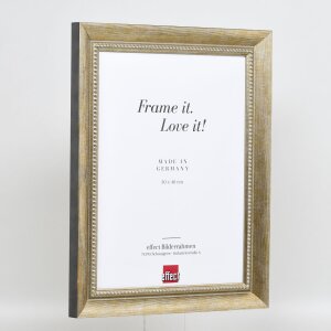 Cadre Effect en bois massif profil 28 or 20x25 cm verre antireflet