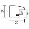 Effect cadre en bois Profil 89 brun clair 20x30 cm verre normal