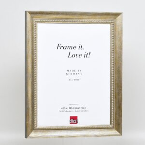 Cadre Effect en bois massif profil 28 or 25x60 cm verre antireflet