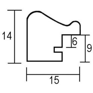 Cadre Effect en bois massif Profil 22 brun-or 25x70 cm verre clair