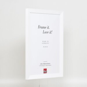 Cadre en bois Effect Top N blanc 25x80 cm verre antireflet