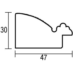 Cadre Effect en bois massif profil 28 or 42x59,4 cm verre musée