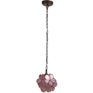 Lampe à suspendre Tiffany rose Ø 25x90 cm E14-max 1x40W 5LL-6093