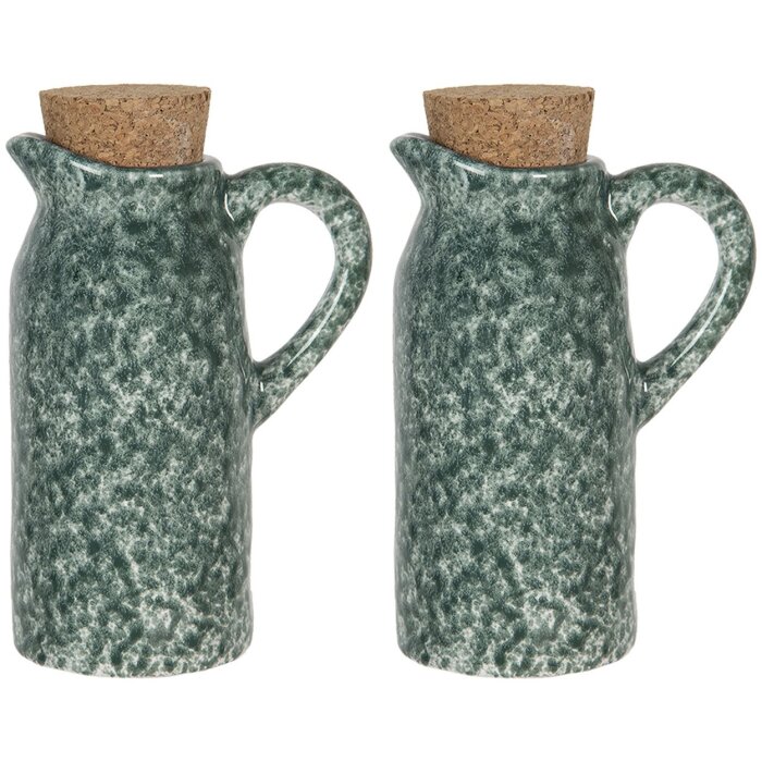 Set vinaigre et huile (set 2 pièces) vert 8x6x14 cm 6CE1239