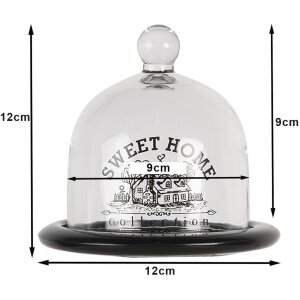 Cloche en verre noir Ø 12x12 cm 6GL3410