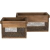 Coffret en bois marron 32x19x16 - 23x16x15 cm 6H1996