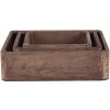 Plateau décoratif (set de 3 pièces) marron 24x24x6 - 20x20x6 - 16x16x6 cm 6H2006