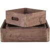 Plateau décoratif (set de 3 pièces) marron 24x24x6 - 20x20x6 - 16x16x6 cm 6H2006