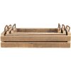 Plateau décoratif (set de 3 pièces) marron 40x25x11 - 35x16x10 - 25x7x10 cm 6H2007