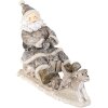 Décoration Père Noël sur traîneau gris 24x8x16 cm 6PR3472