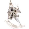 Décoration Père Noël sur cheval à bascule gris 20x7x22 cm 6PR3475