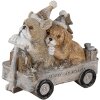 Décoration Chiens dans un chariot multicolore 10x6x9 cm 6PR4637