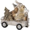 Décoration Chiens dans un chariot multicolore 10x6x9 cm 6PR4637