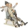 Traîneau avec couple - Figurine décorative grise 19x14x17 cm 6PR4660