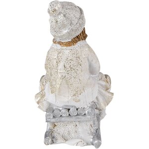 Décoration Enfant sur luge blanc 10x5x10 cm 6PR4665