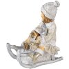 Décoration Enfant sur luge blanc 10x5x10 cm 6PR4665