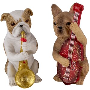 Décoration Chiens (set de 2 pièces) multicolore 14x6x10 cm 6PR4684