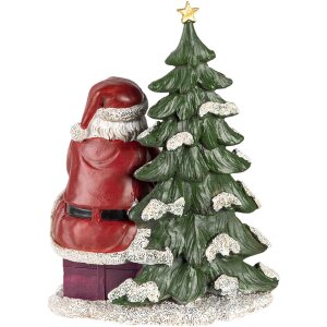 Décoration Père Noël avec enfant multicolore 16x13x22 cm 6PR4714