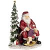 Décoration Père Noël avec enfant multicolore 16x13x22 cm 6PR4714