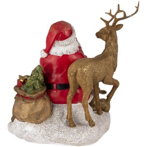 Décoration Père Noël avec animaux multicolore 18x13x19 cm 6PR4721