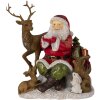 Décoration Père Noël avec animaux multicolore 18x13x19 cm 6PR4721