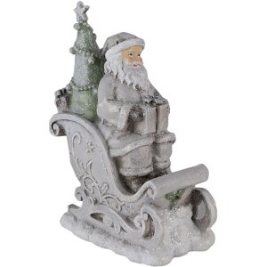 Décoration Père Noël en traîneau argenté 10x6x13 cm 6PR4727