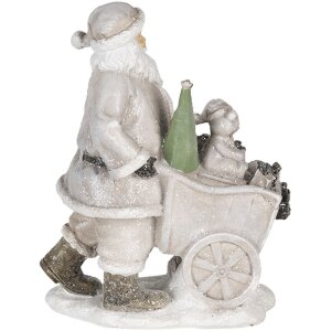 Décoration Père Noël avec chariot argenté 12x8x15 cm 6PR4728